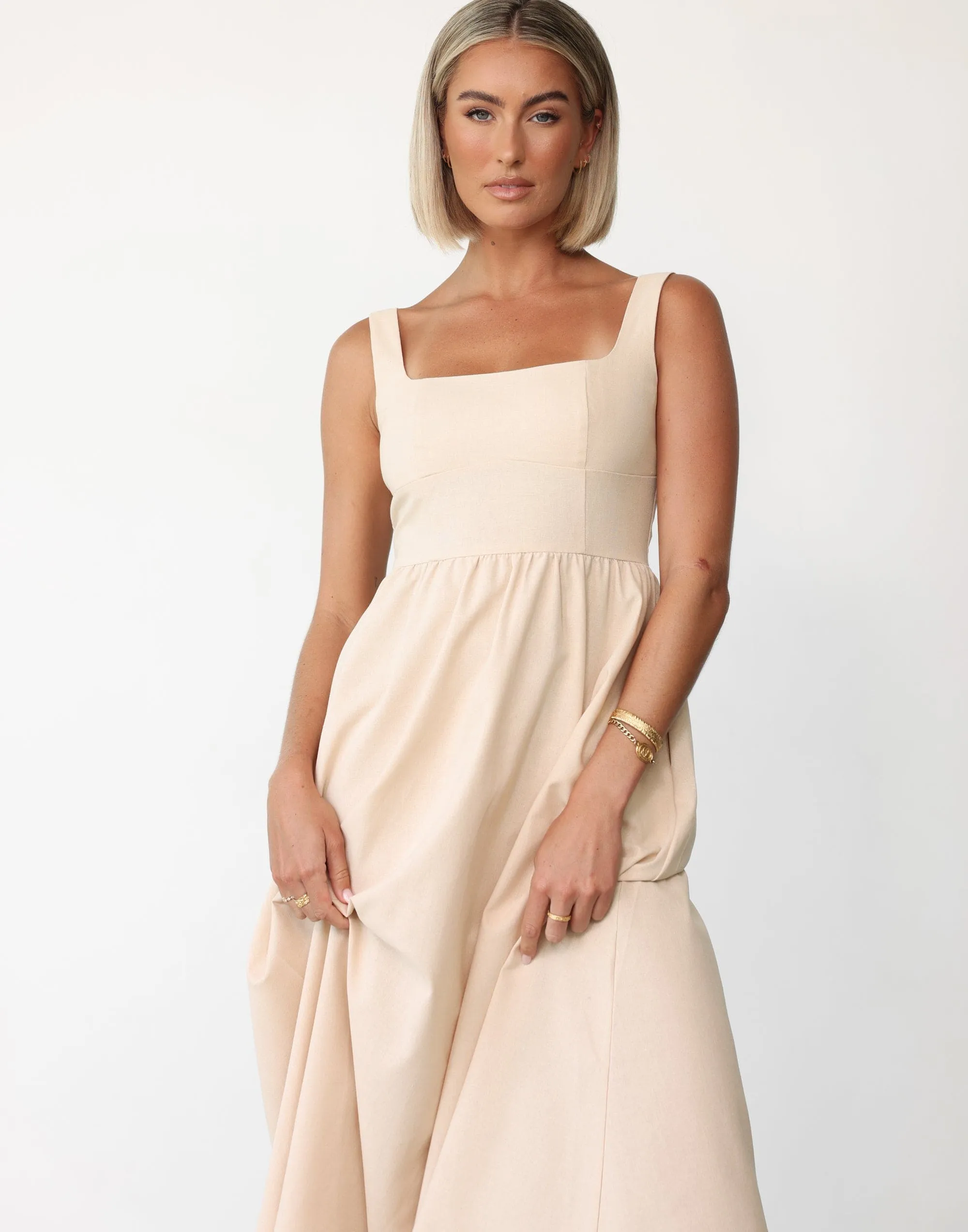 Mariel Midi Dress (Beige) sold by Charcoal Clothing product image thumbnail 4
