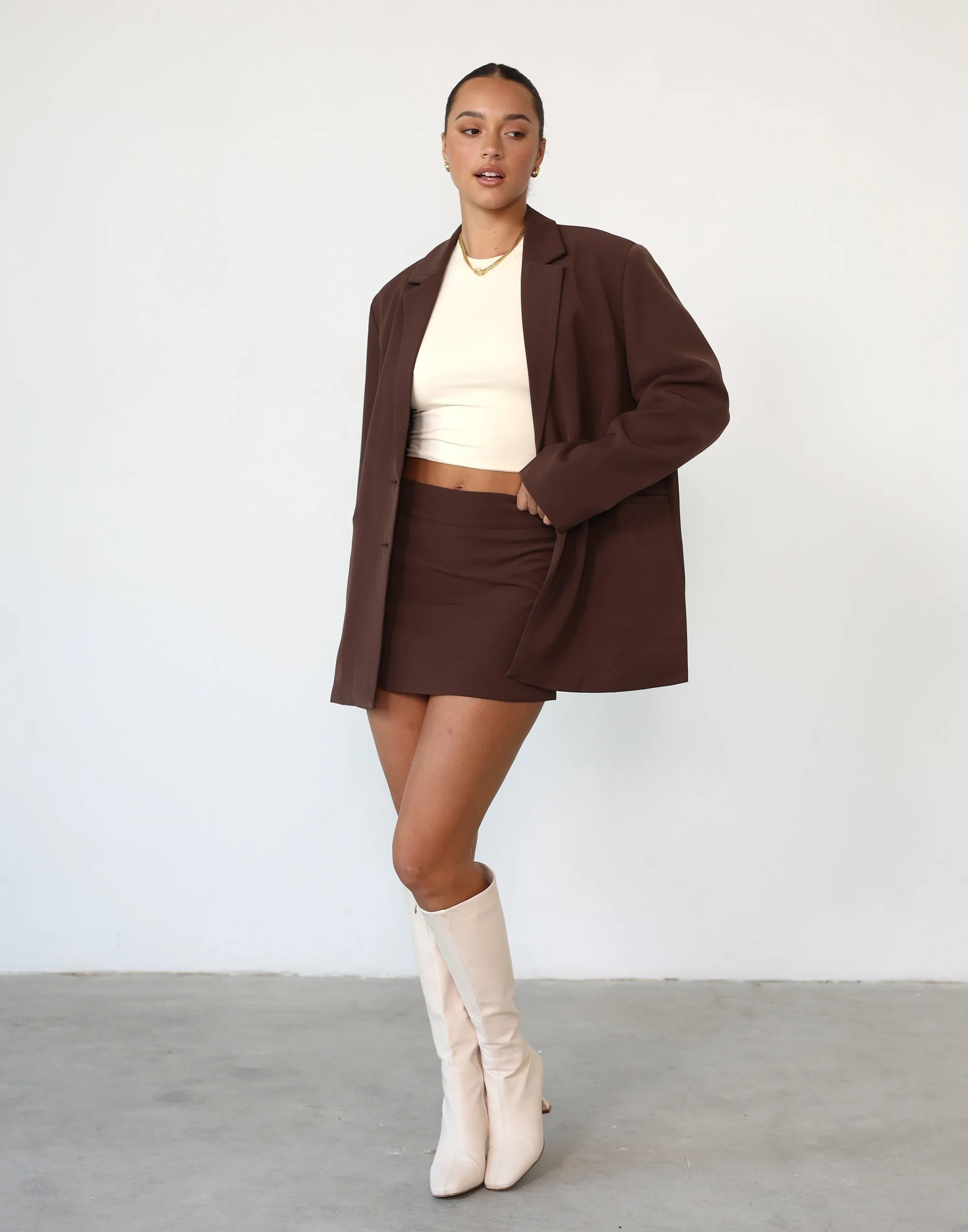 Ashwood Mini Skirt (Cocoa) sold by Charcoal Clothing product image thumbnail 2