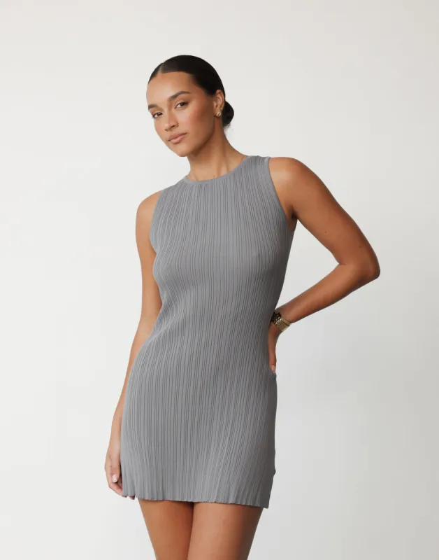 Aylah Mini Dress (Slate) sold by Charcoal Clothing