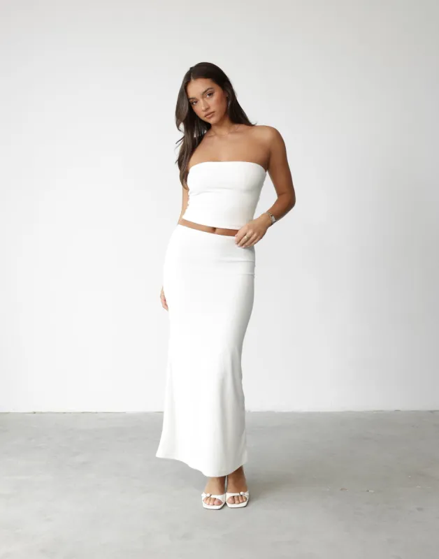 Aliyah Maxi Skirt (White) sold by Charcoal Clothing
