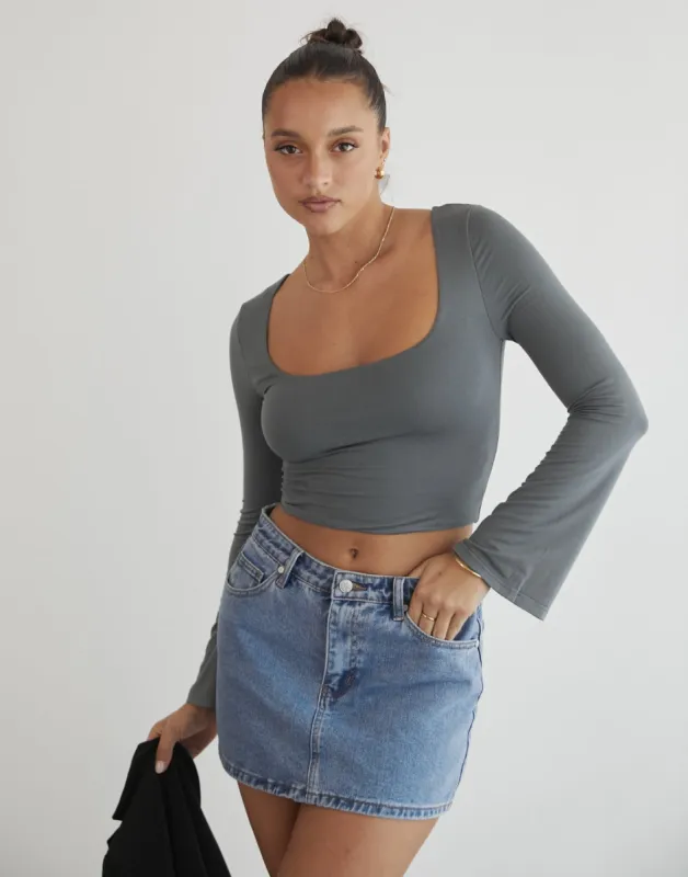 Hara Long Sleeve Top (Charcoal) sold by Charcoal Clothing
