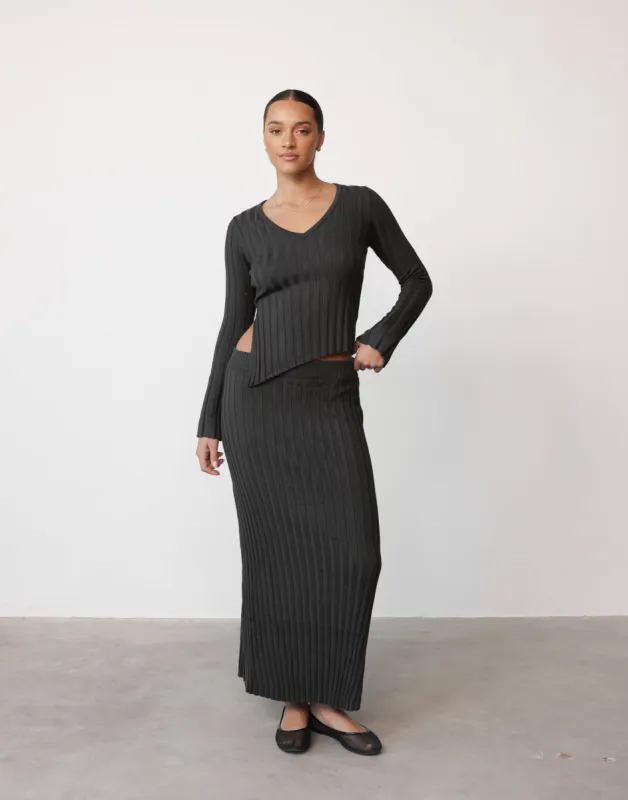 Andrea Maxi Skirt (Slate) sold by Charcoal Clothing