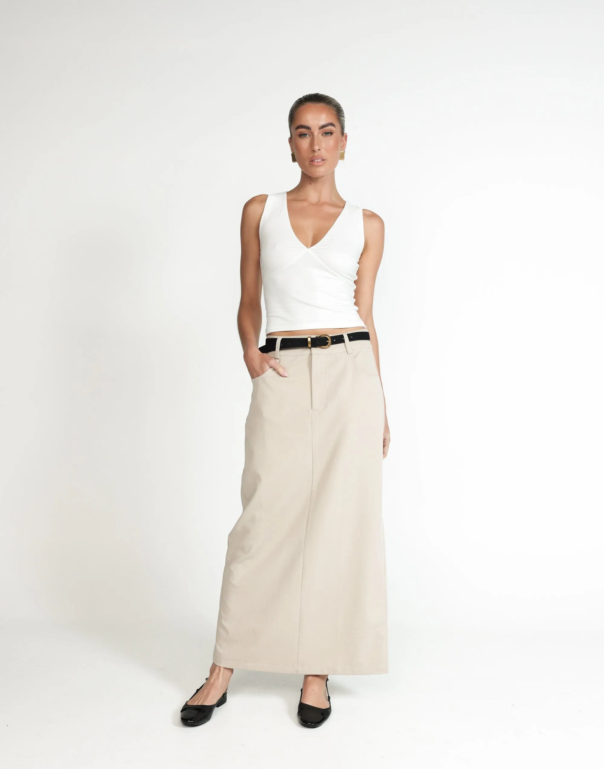 Salome Maxi Skirt (Latte) sold by Charcoal Clothing