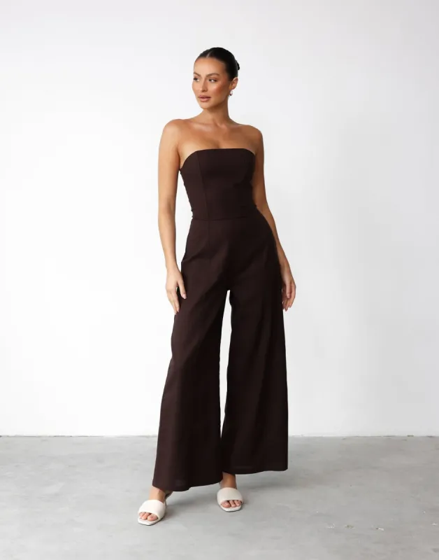Dion Jumpsuit (Chocolate) sold by Charcoal Clothing