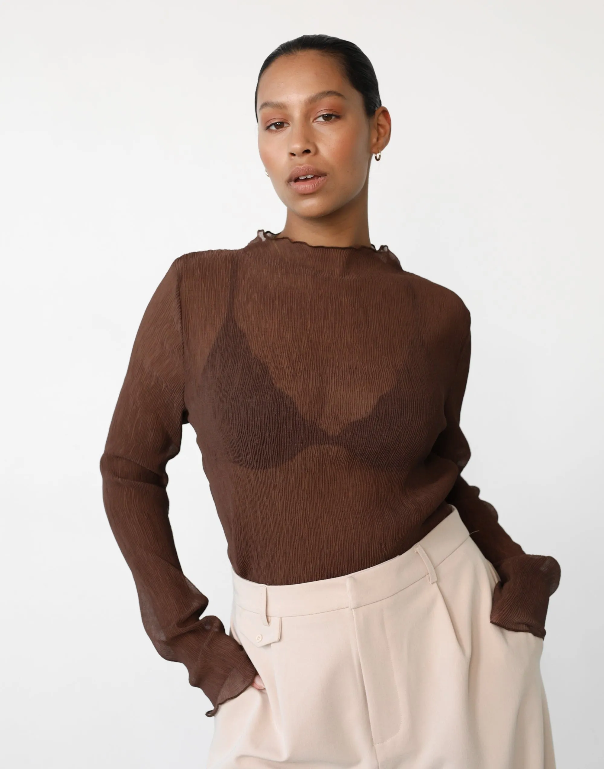 Vista Long Sleeve Top (Cocoa) sold by Charcoal Clothing product image thumbnail 4