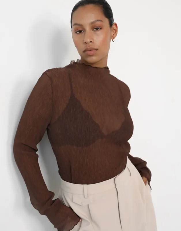 Vista Long Sleeve Top (Cocoa) sold by Charcoal Clothing