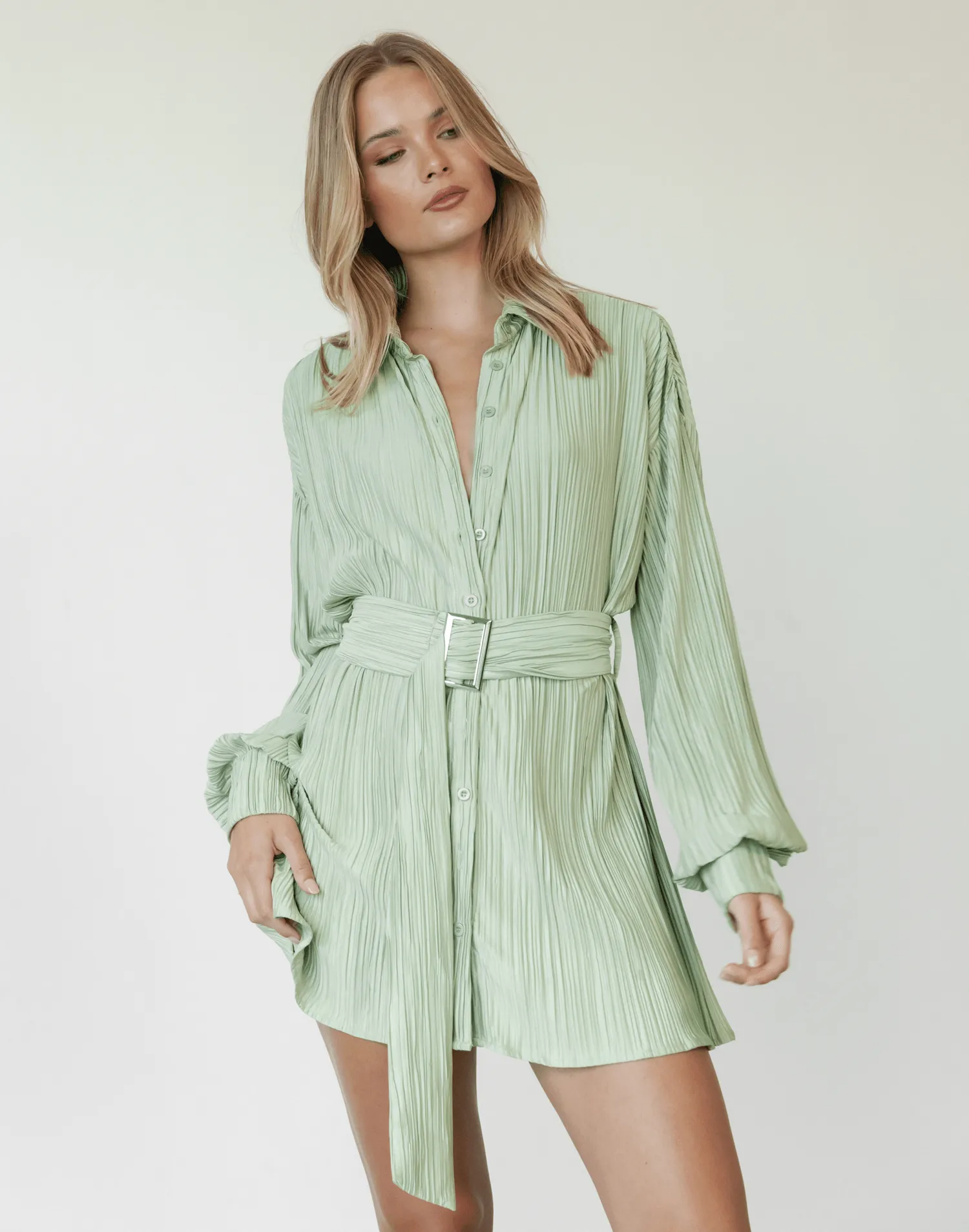 Heart Of Gold Mini Dress (Sage) sold by Charcoal Clothing product image thumbnail 5