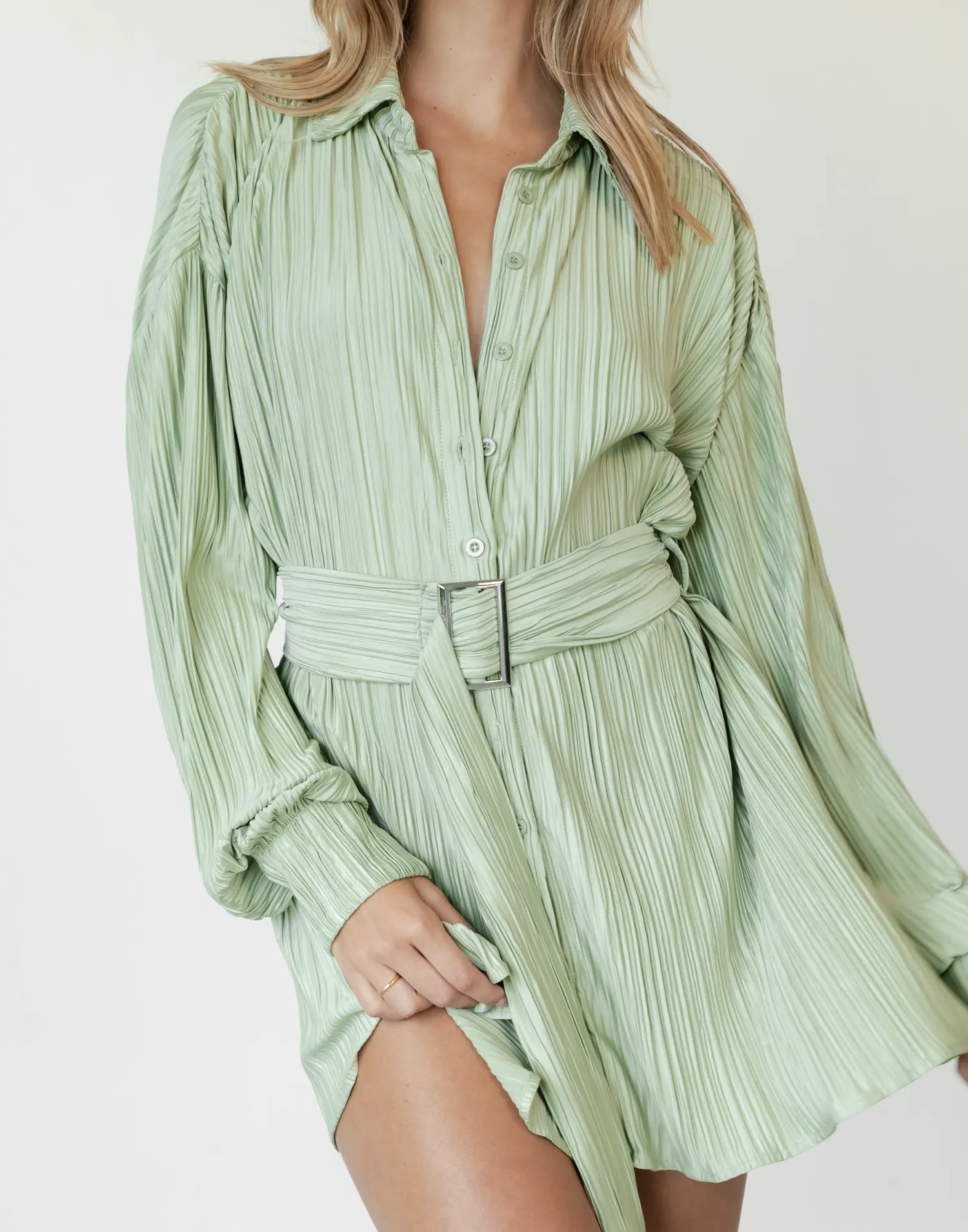 Heart Of Gold Mini Dress (Sage) sold by Charcoal Clothing product image thumbnail 2