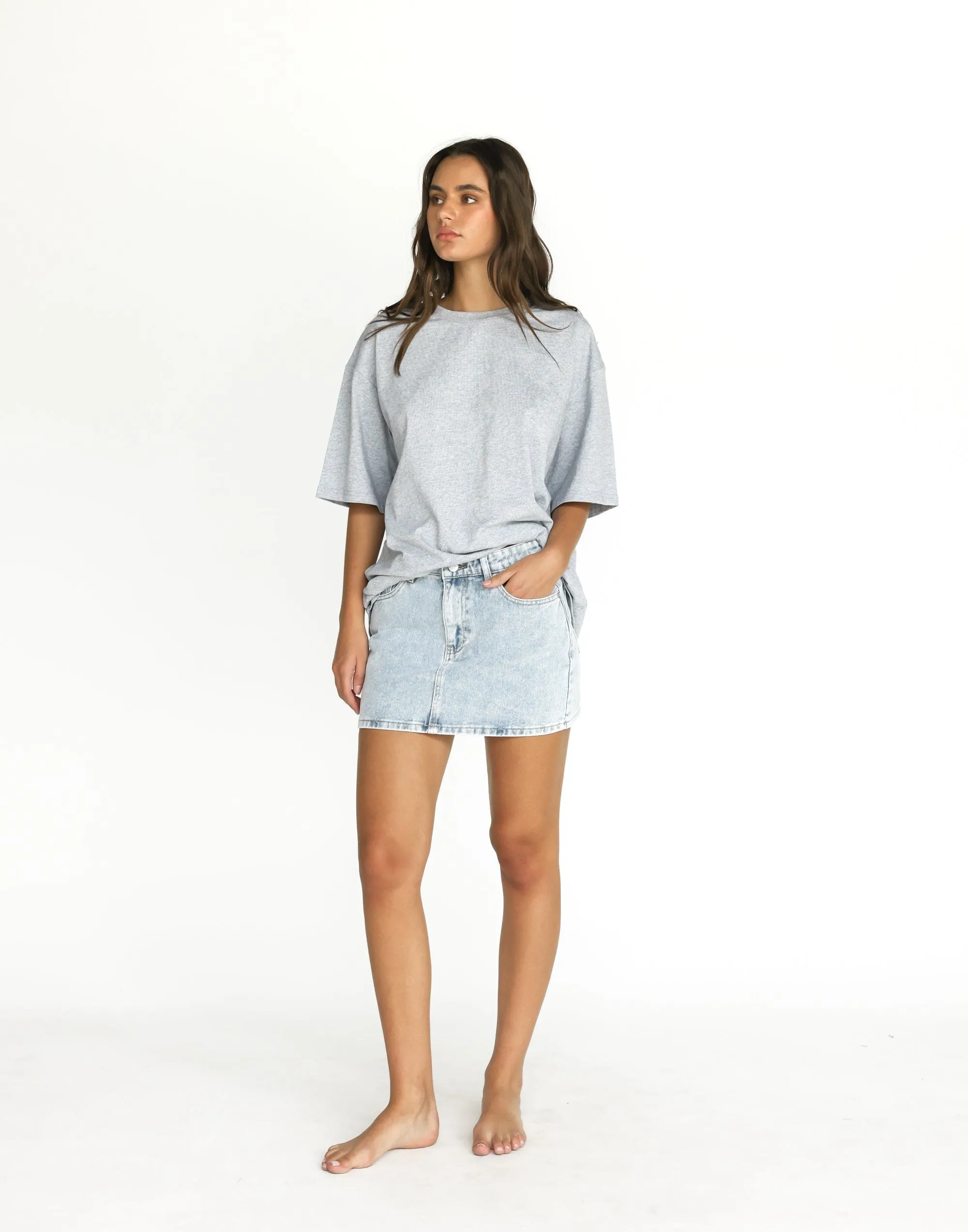Riri Denim Mini Skirt (Light Vintage) sold by Charcoal Clothing