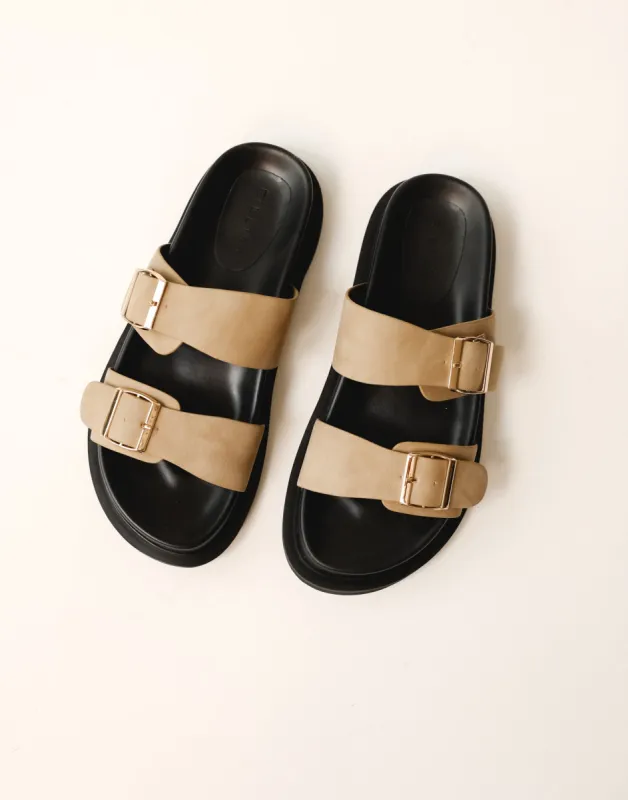 Imrie Slides (Taupe Nubuck) - By Billini sold by Charcoal Clothing