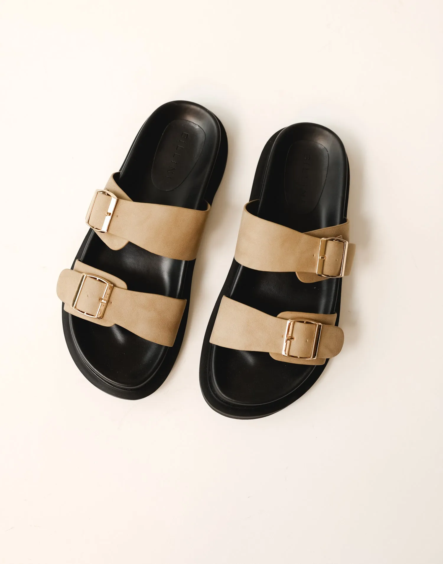 Imrie Slides (Taupe Nubuck) - By Billini sold by Charcoal Clothing