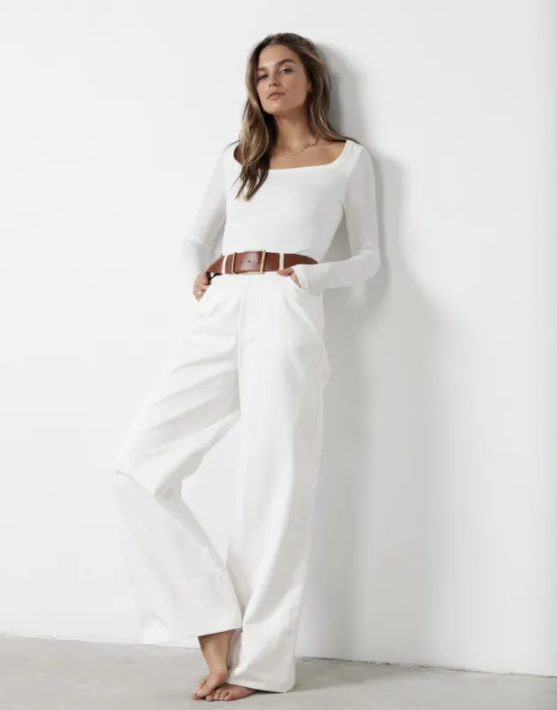 Candice Long Sleeve Top (White) sold by Charcoal Clothing