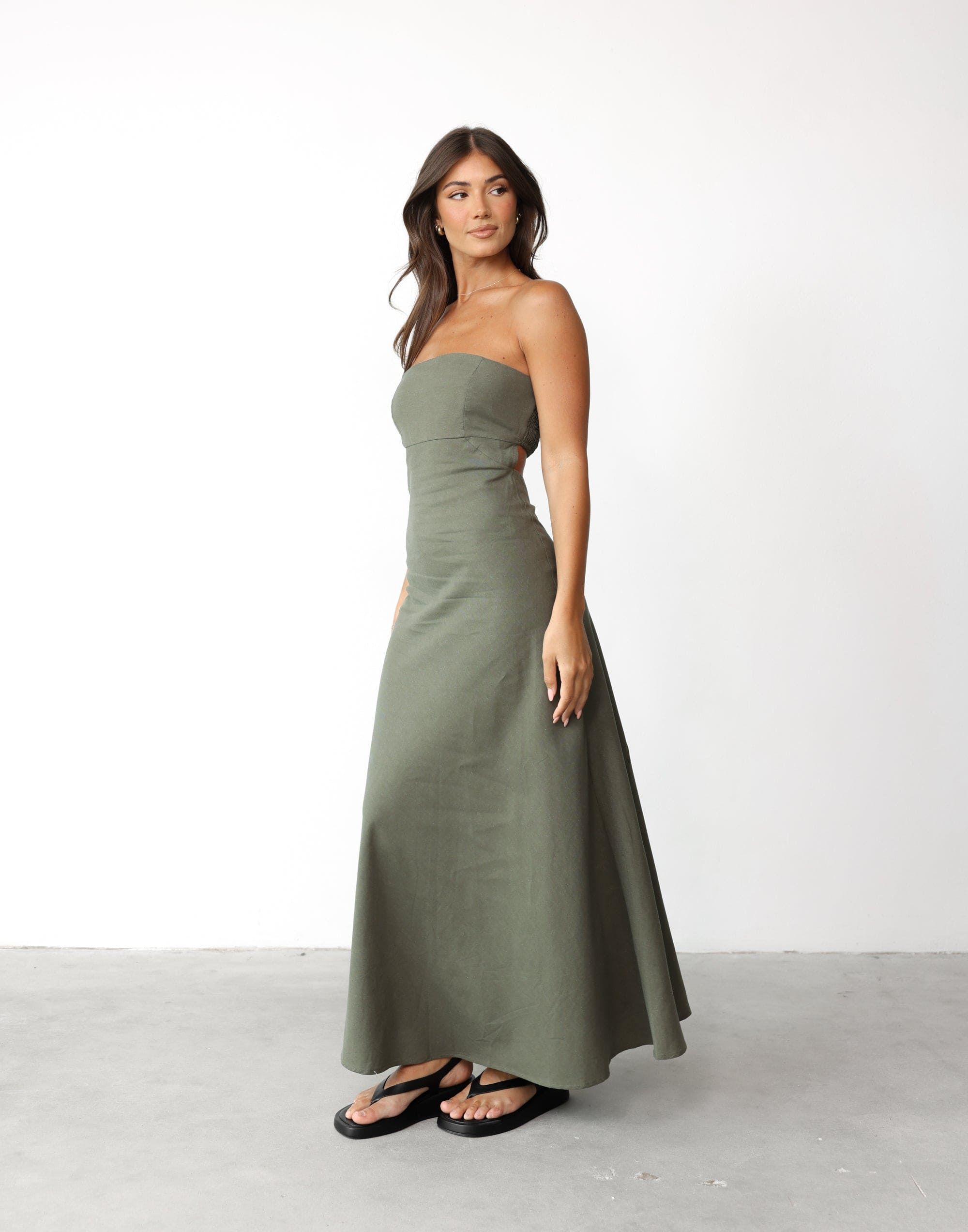 Annelise Maxi Dress (Khaki) sold by Charcoal Clothing