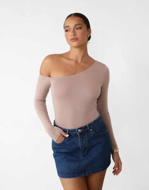 Adora Long Sleeve Bodysuit (Beige) sold by Charcoal Clothing