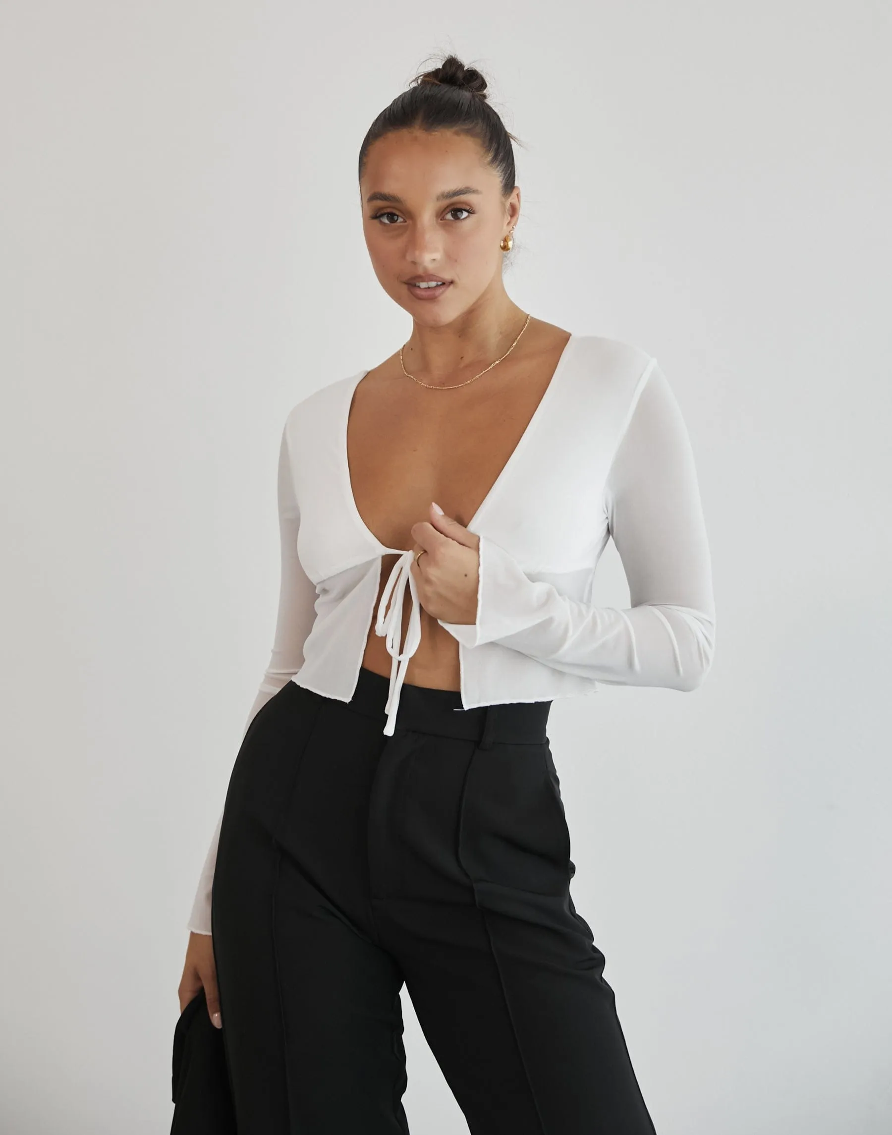 Arthie Long Sleeve Top (White) sold by Charcoal Clothing product image thumbnail 4