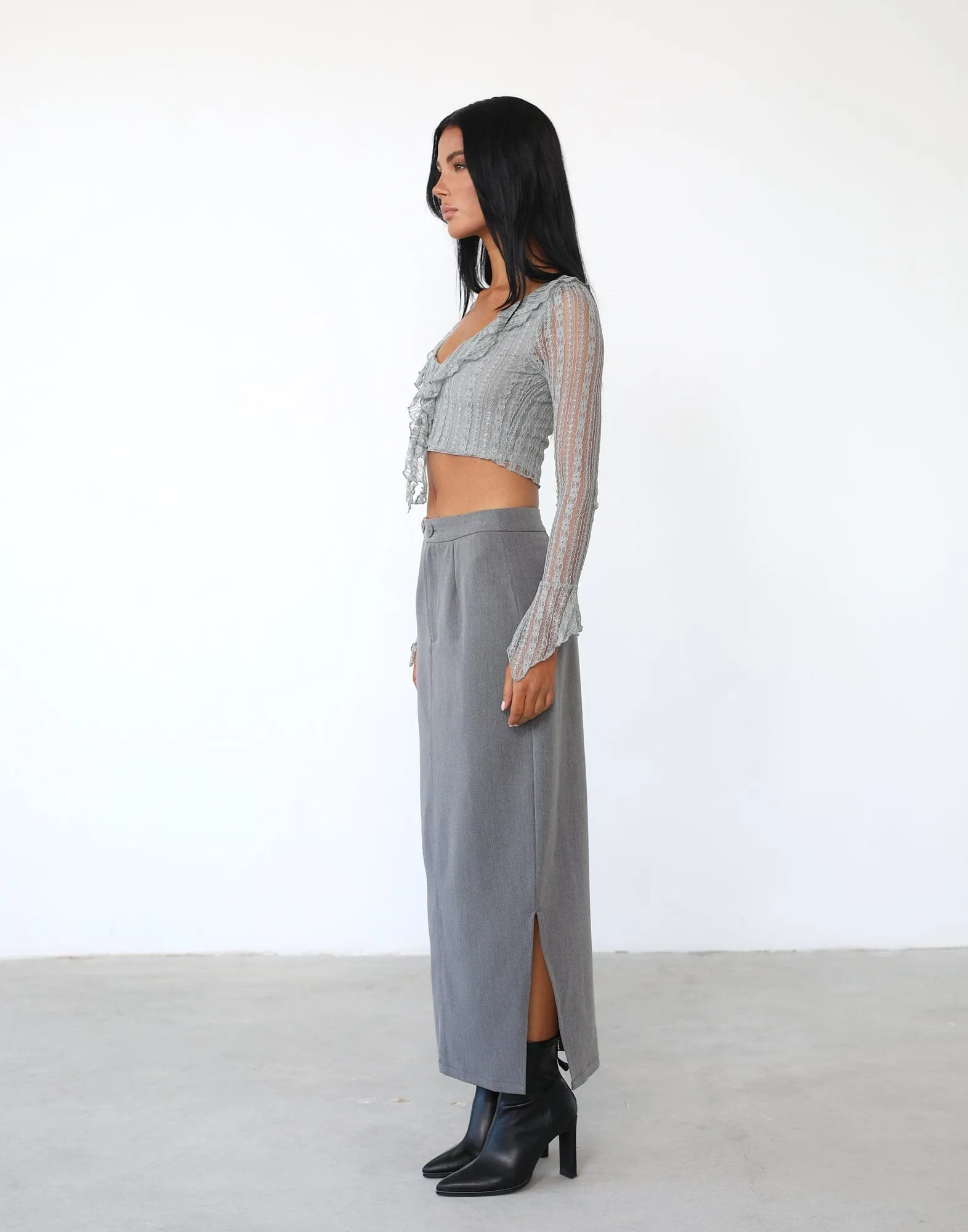 Avril Long Sleeve Top (Grey) sold by Charcoal Clothing product image thumbnail 3