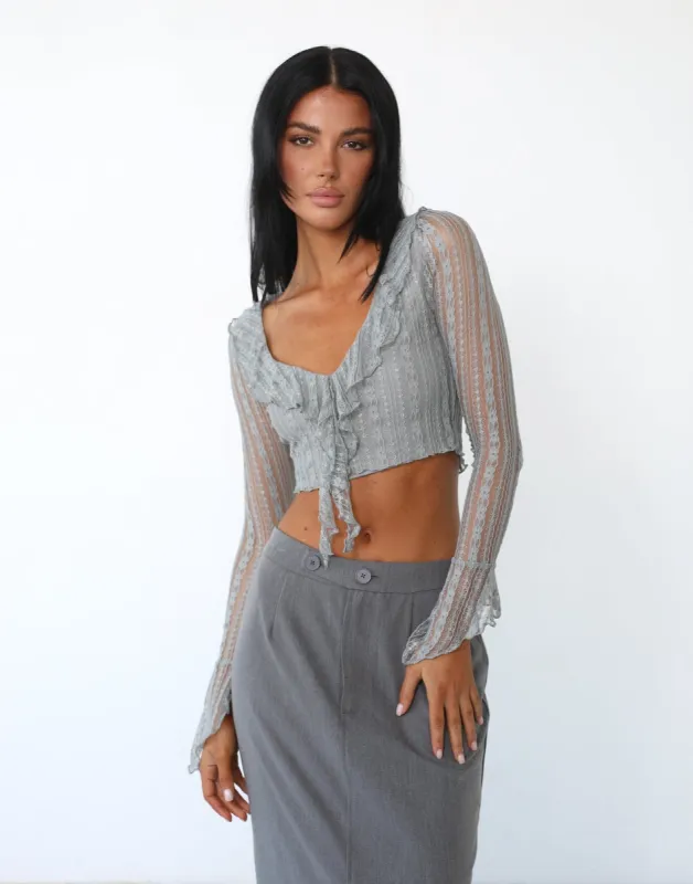 Avril Long Sleeve Top (Grey) made by Charcoal Clothing