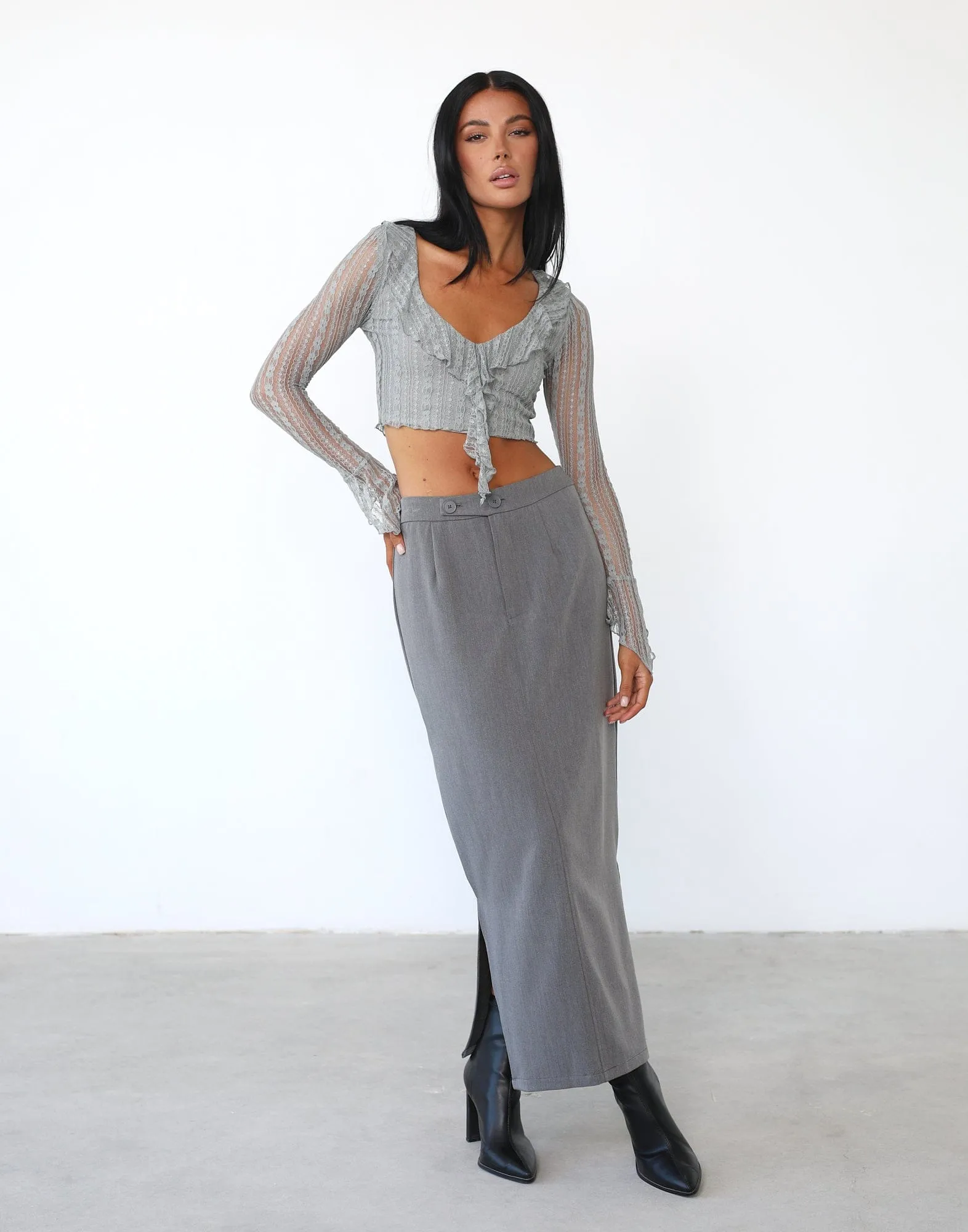 Avril Long Sleeve Top (Grey) sold by Charcoal Clothing product image thumbnail 2