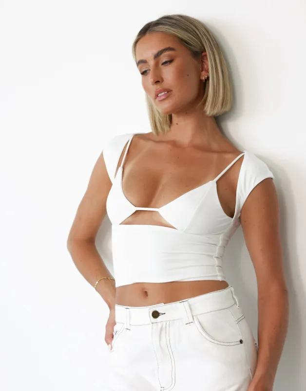 Romy Crop Top (White) sold by Charcoal Clothing