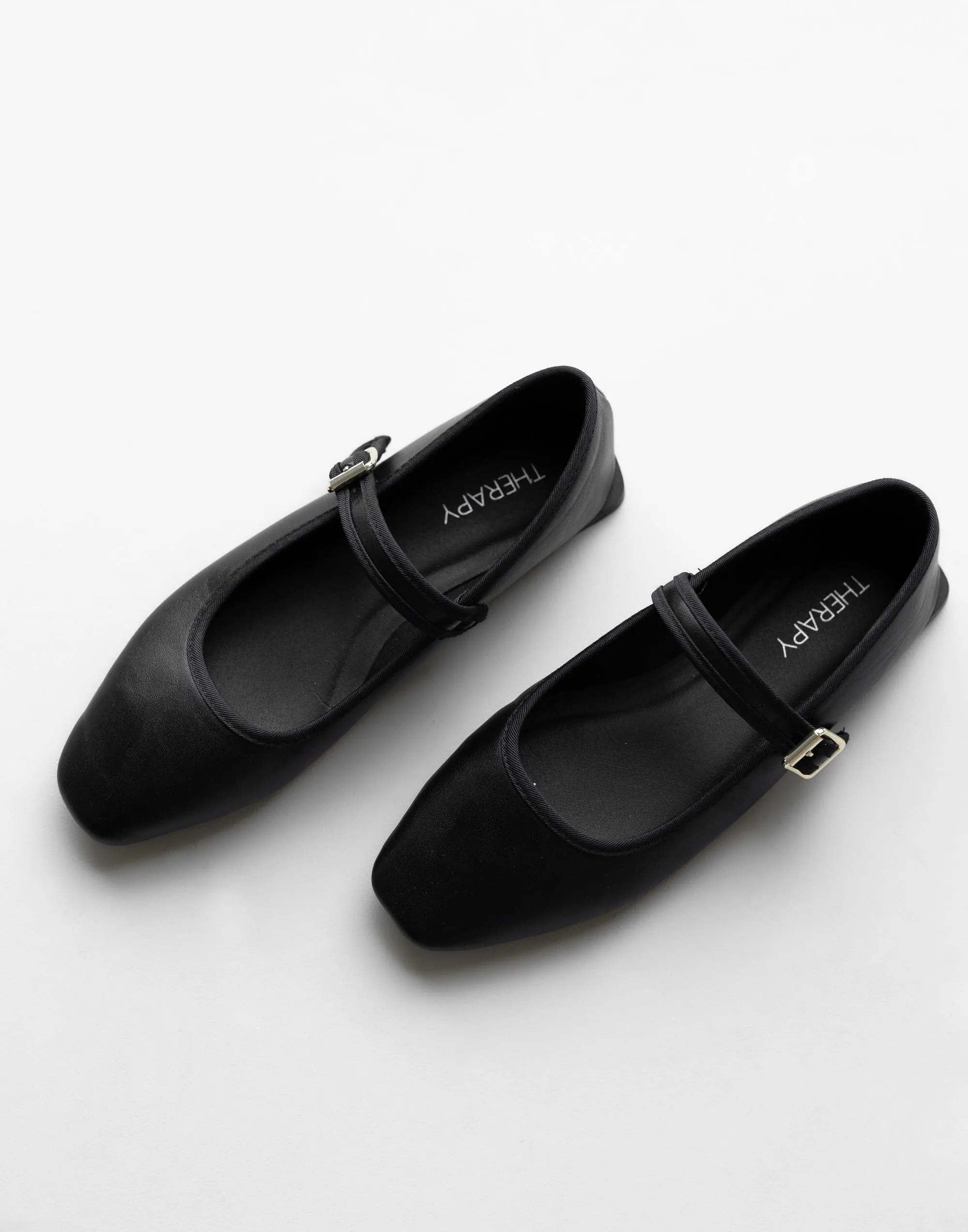 Faze Ballet Flat (Black Smooth PU) - By Therapy sold by Charcoal Clothing