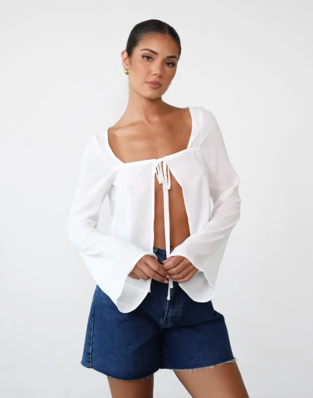 Tahiti Long Sleeve Top (White) sold by Charcoal Clothing