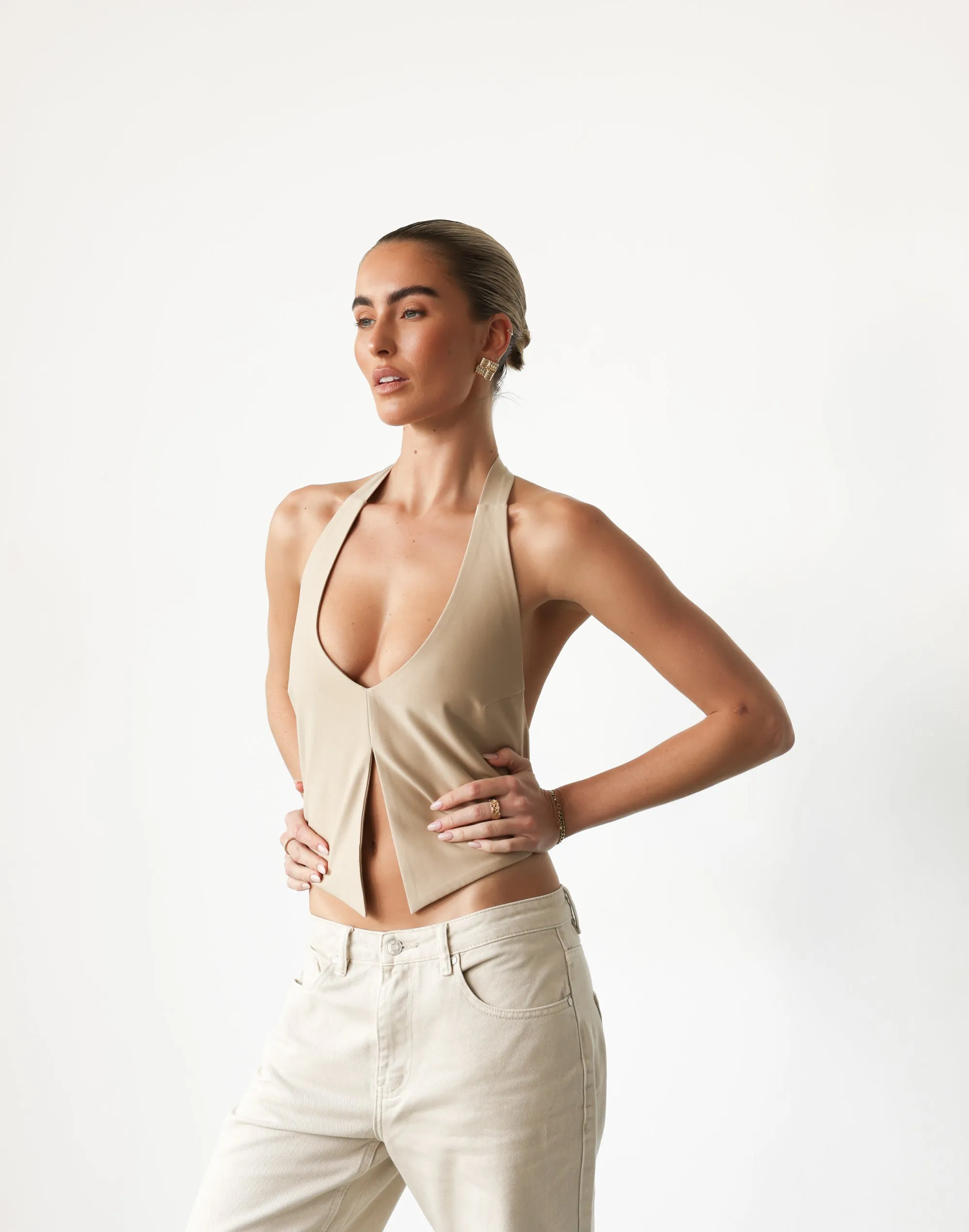 Kailani Top (Beige) sold by Charcoal Clothing