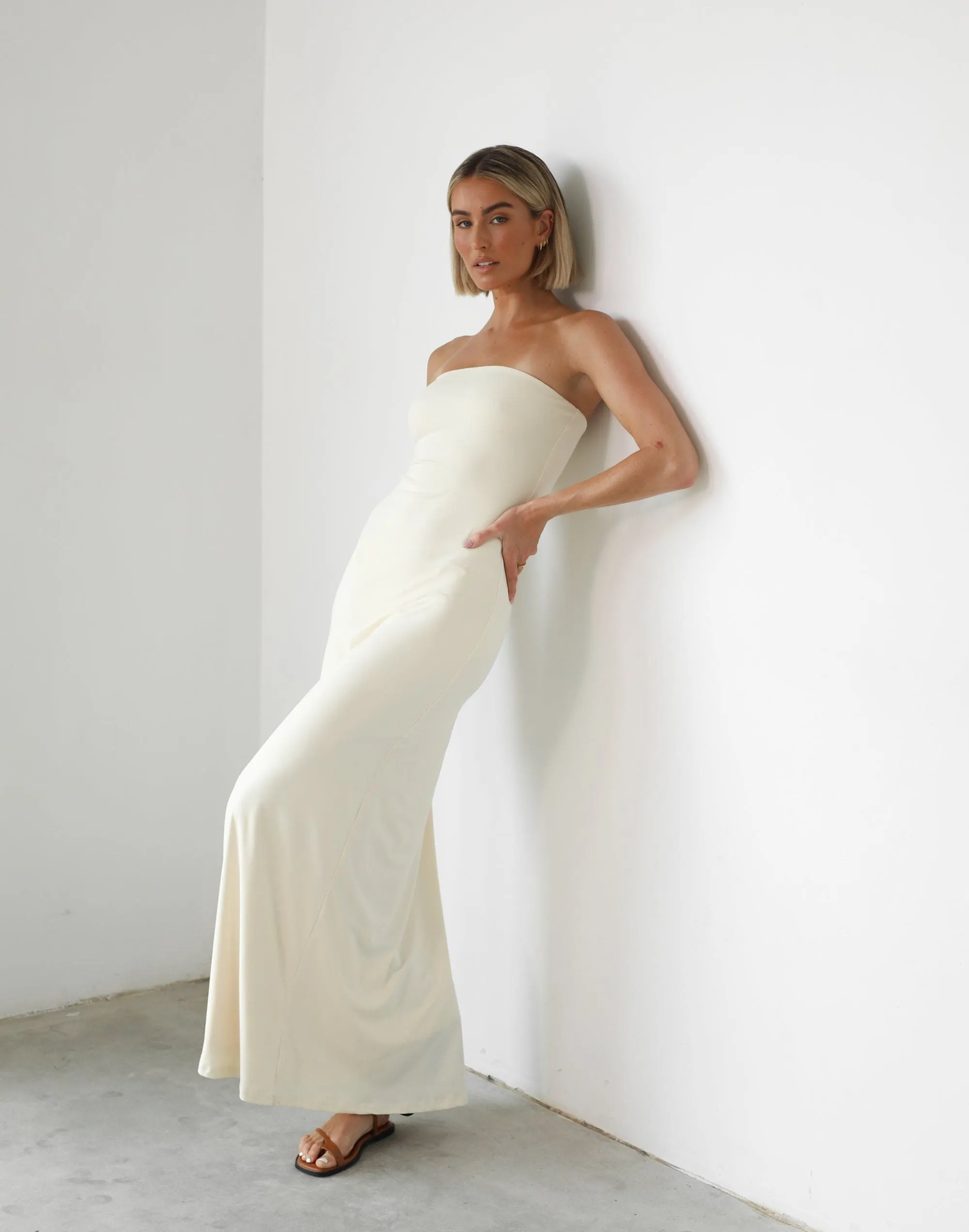 Ada Maxi Dress (Oat) sold by Charcoal Clothing