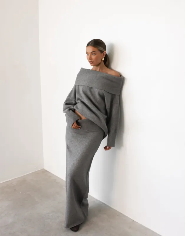 Seline Maxi Skirt (Slate) sold by Charcoal Clothing