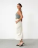 Leiya Midi Skirt (Beige) sold by Charcoal Clothing