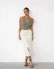 Leiya Midi Skirt (Beige) sold by Charcoal Clothing
