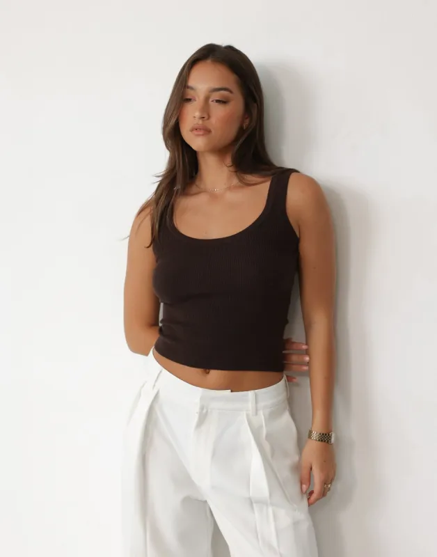 Enver Tank Top (Chocolate) sold by Charcoal Clothing