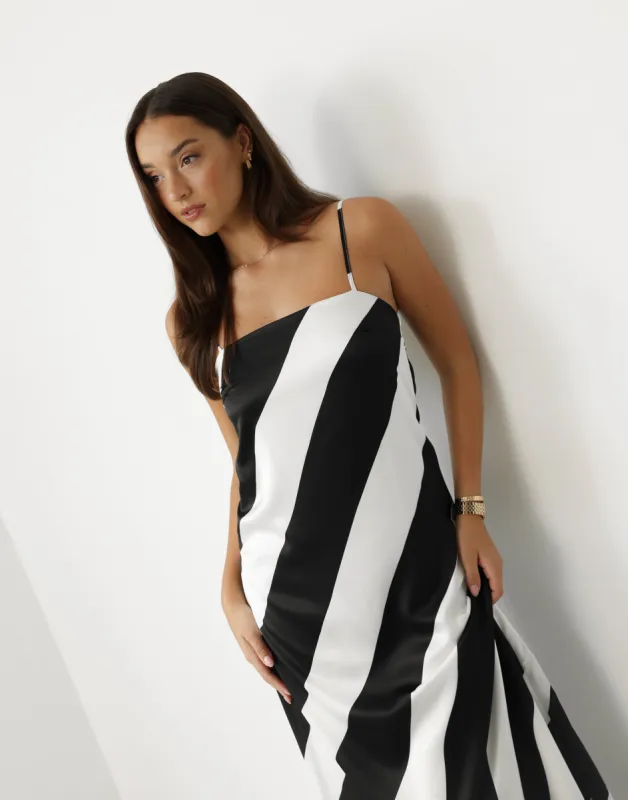 Kacey Maxi Dress (Black Stripe) sold by Charcoal Clothing