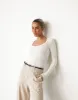 Kathleen Long Sleeve Top (Oat) sold by Charcoal Clothing