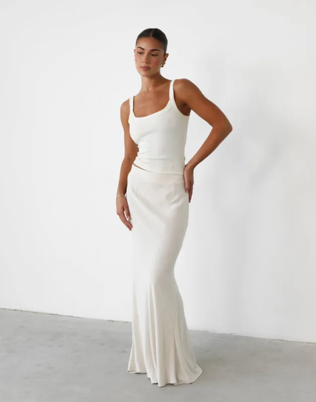 Jayella Linen Maxi Skirt (Beige) sold by Charcoal Clothing