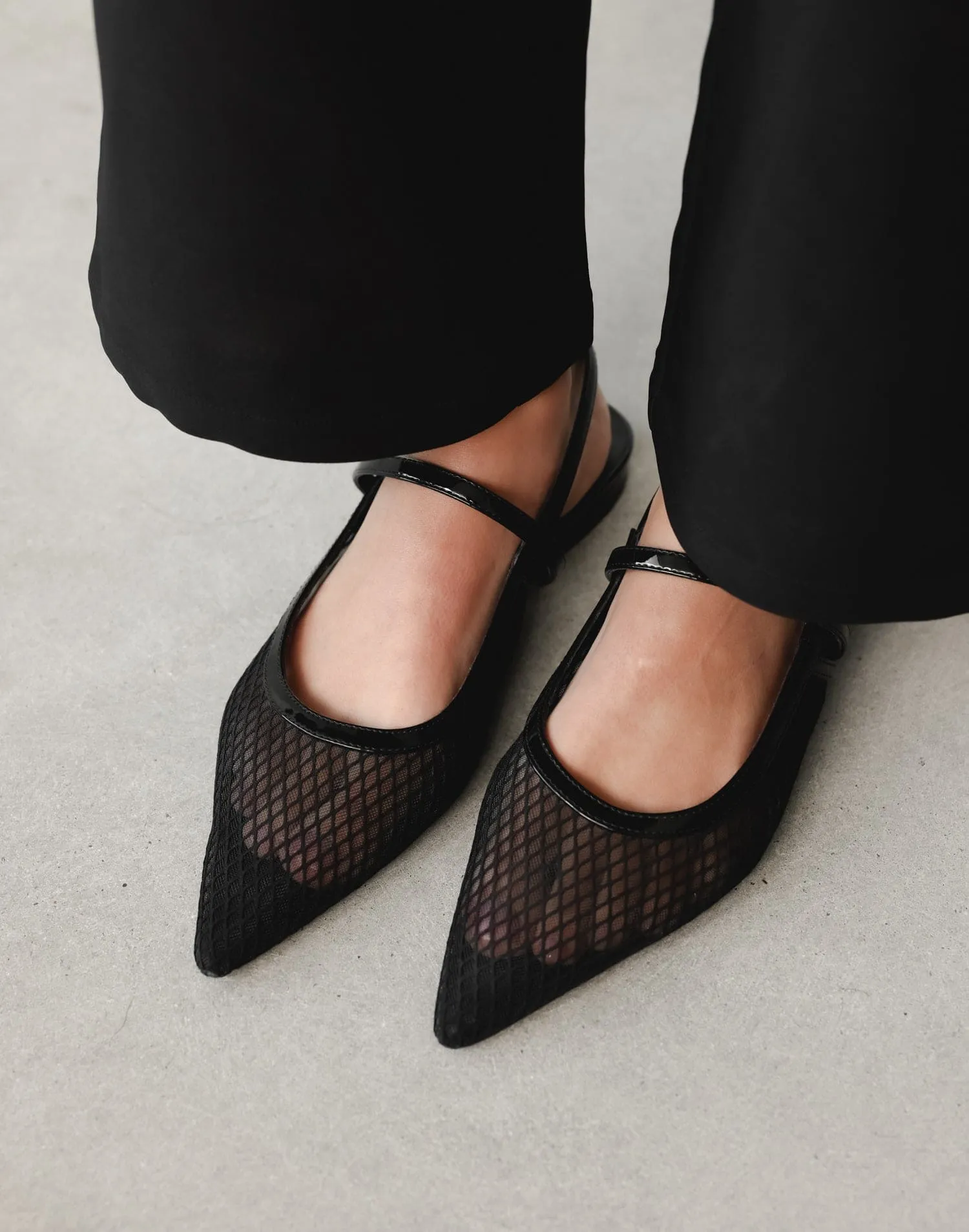 Lourdes Ballet Flat (Black Patent PU) - By Therapy sold by Charcoal Clothing