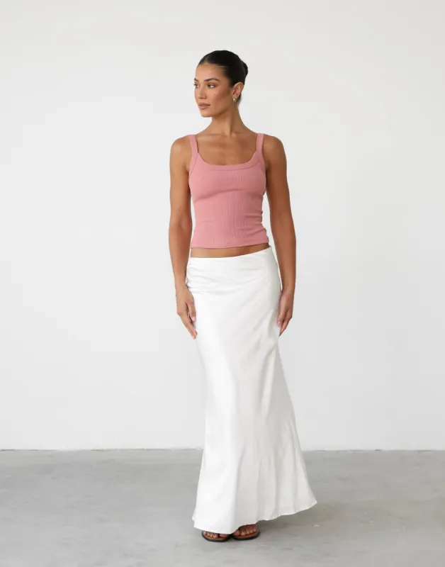 Ravena Maxi Skirt (White) sold by Charcoal Clothing