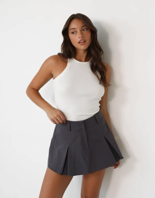 Evelynn Mini Skirt (Grey) sold by Charcoal Clothing