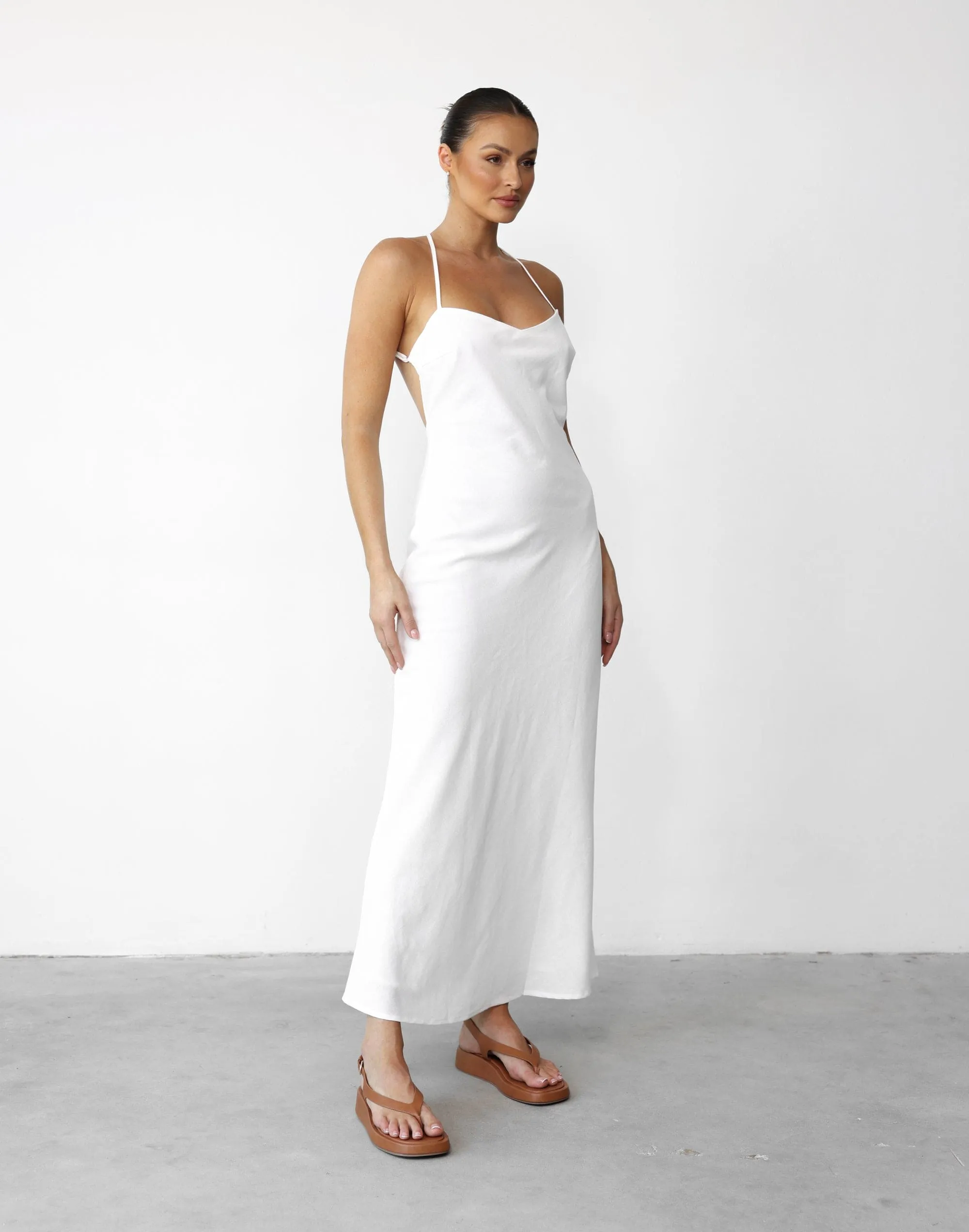 Haylie Linen Maxi Dress (White) sold by Charcoal Clothing product image thumbnail 5