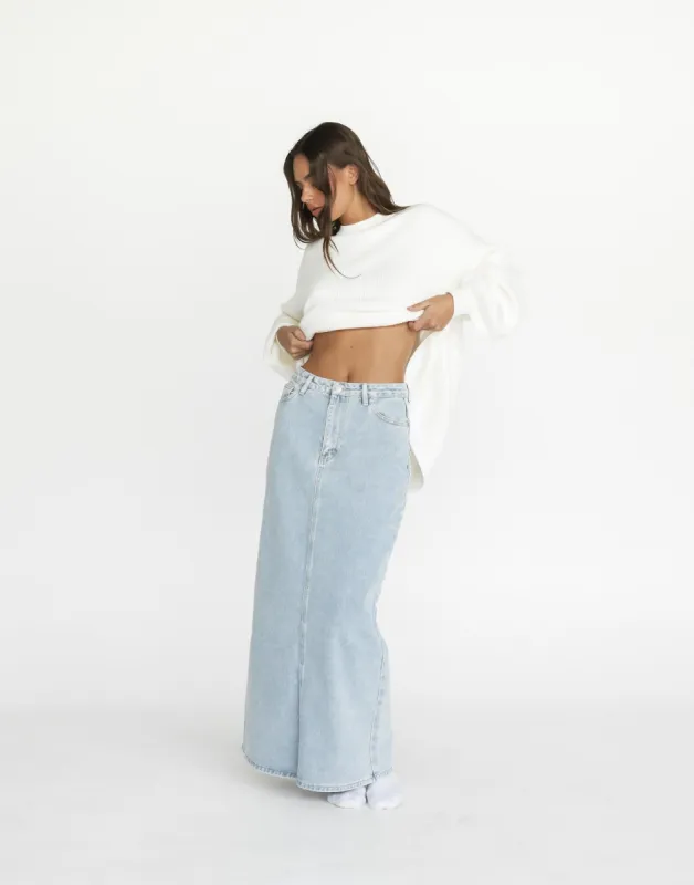 Tyler Denim Maxi Skirt (Light Vintage) sold by Charcoal Clothing