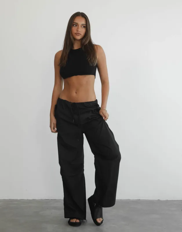 Bamba Parachute Pants (Black) sold by Charcoal Clothing