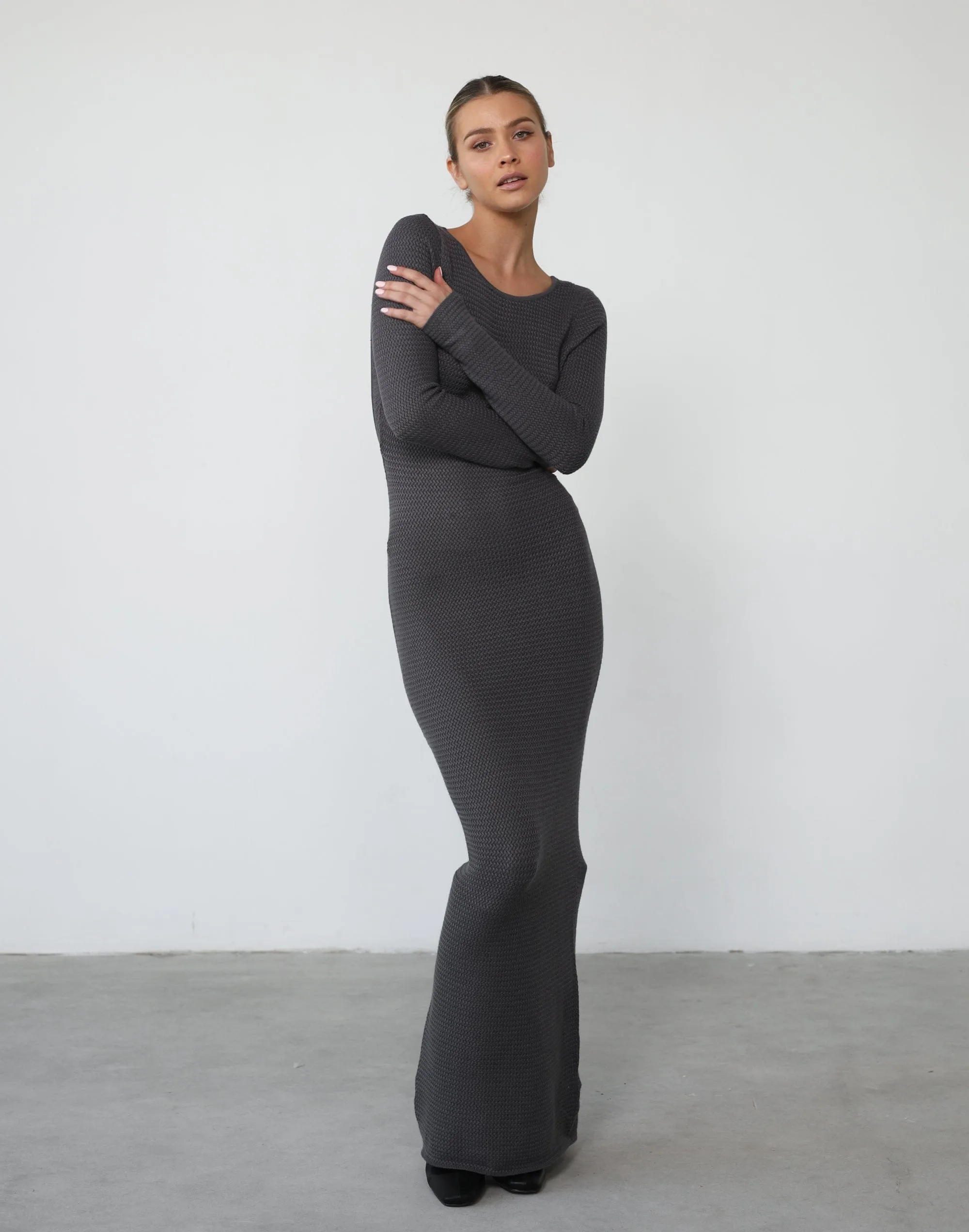 Jayda Long Sleeve Maxi Dress (Charcoal) sold by Charcoal Clothing product image thumbnail 2