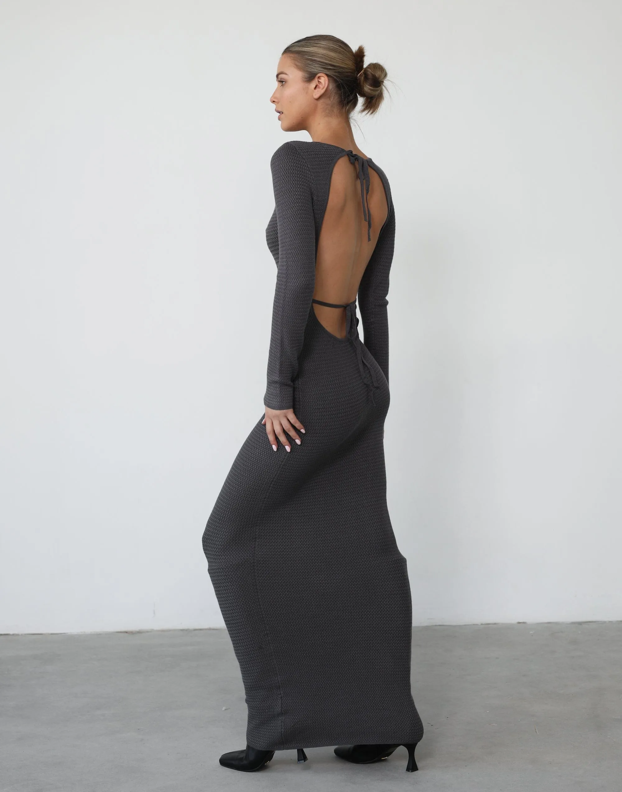 Jayda Long Sleeve Maxi Dress (Charcoal) sold by Charcoal Clothing product image thumbnail 4