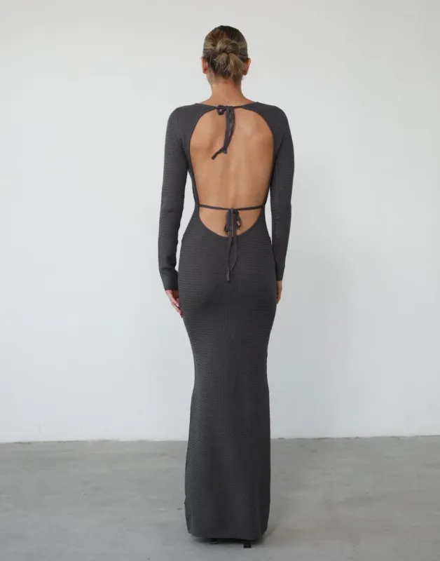 Jayda Long Sleeve Maxi Dress (Charcoal) sold by Charcoal Clothing