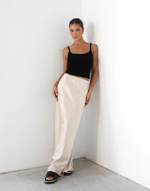 Sincerity Maxi Skirt (Almond) sold by Charcoal Clothing