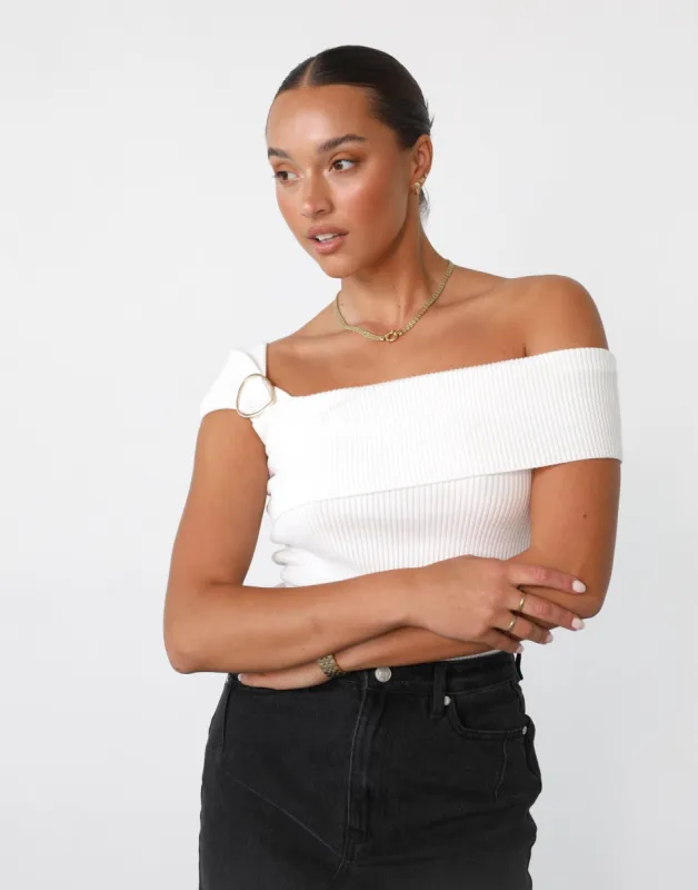 Joyce Knit Top (White) sold by Charcoal Clothing