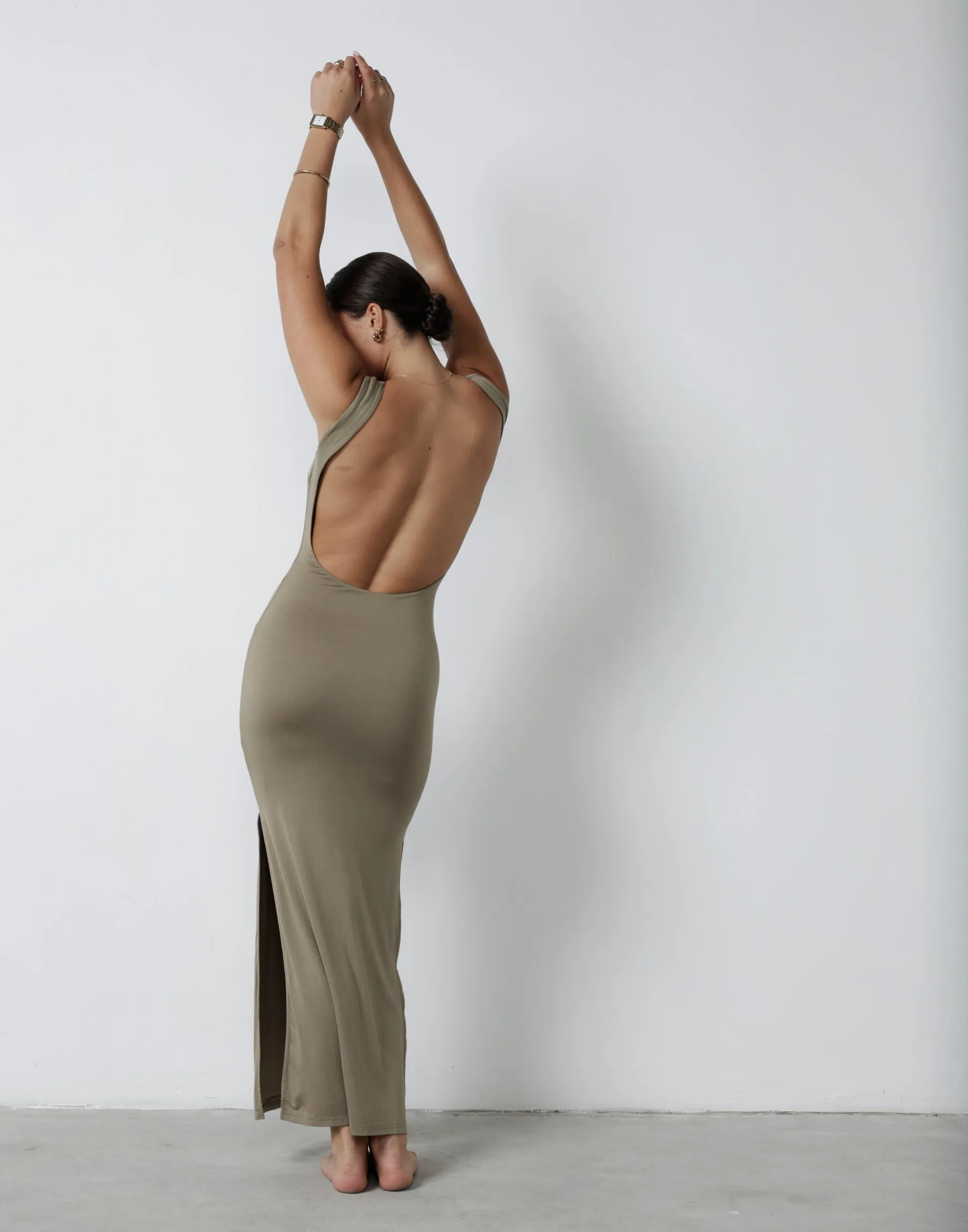 Luna Maxi Dress (Light Khaki) sold by Charcoal Clothing product image thumbnail 5
