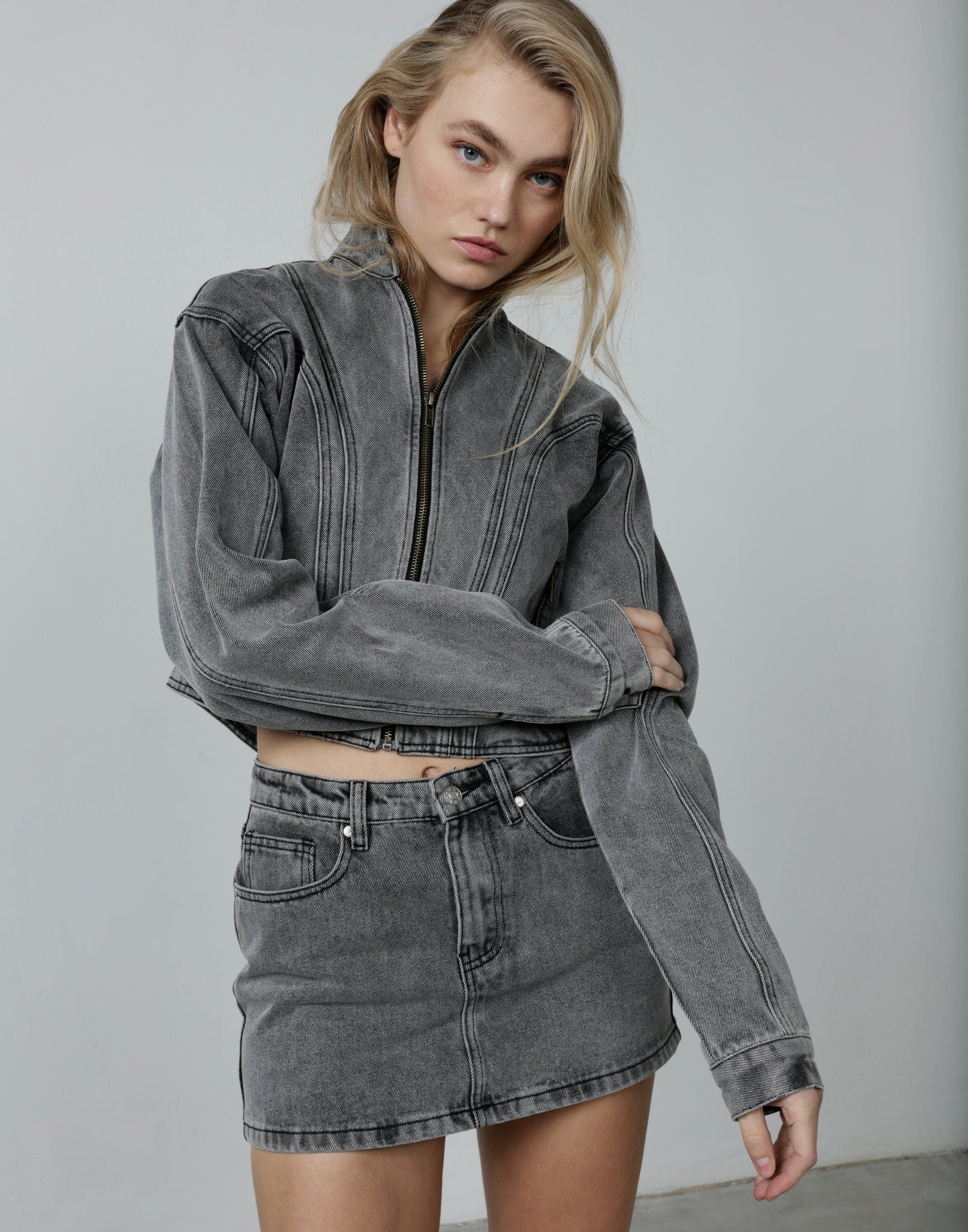 Chad Denim Jacket (Acid Wash) sold by Charcoal Clothing