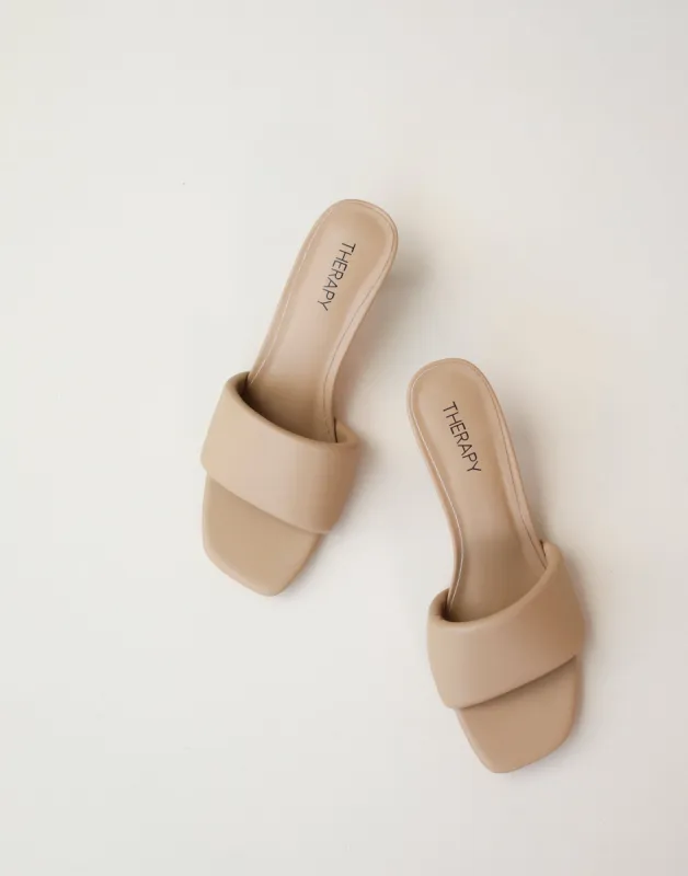 Luxe Heels (Caramel Smooth PU) - By Therapy sold by Charcoal Clothing