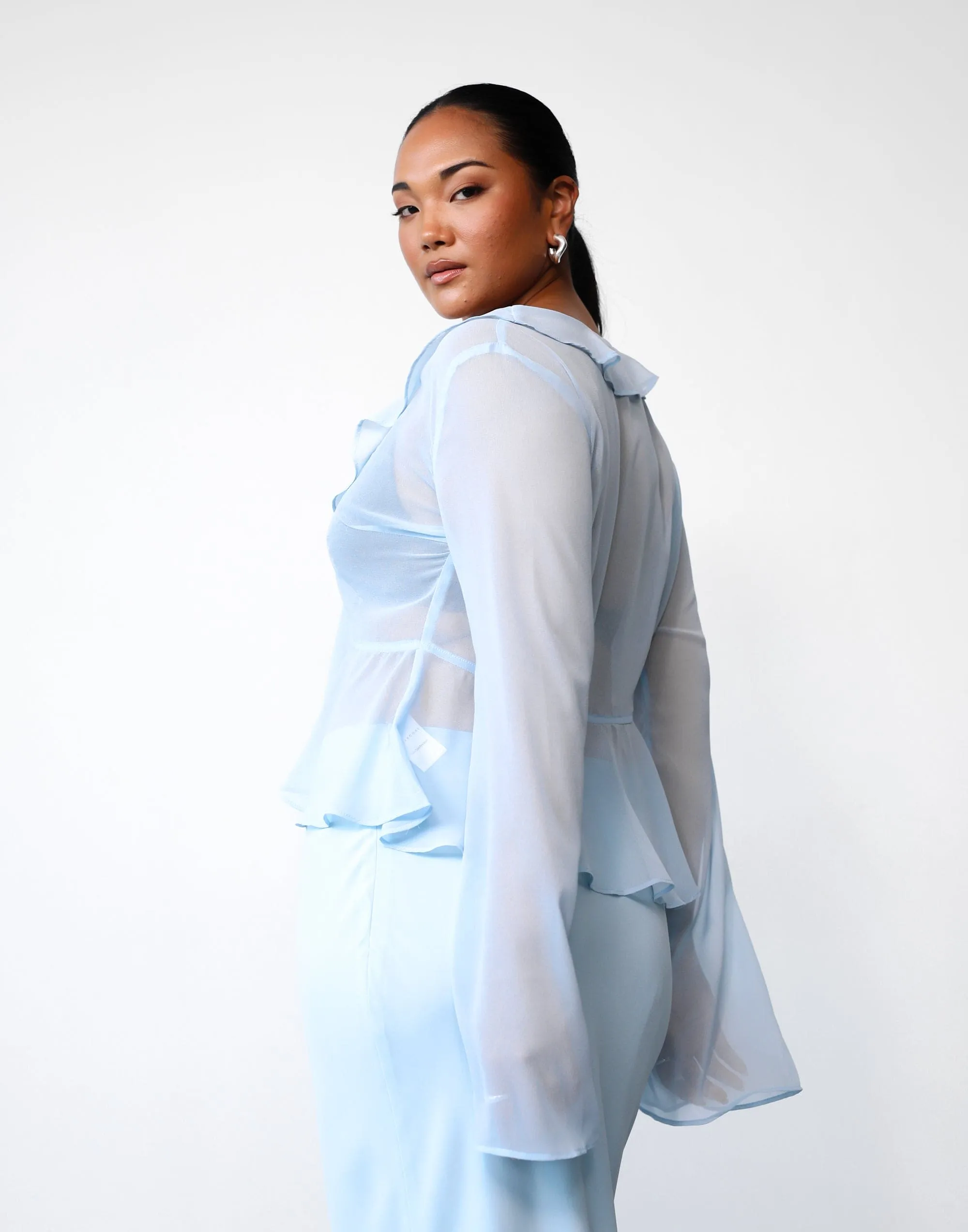 Leah Long Sleeve Top (Ice Blue) sold by Charcoal Clothing product image thumbnail 5