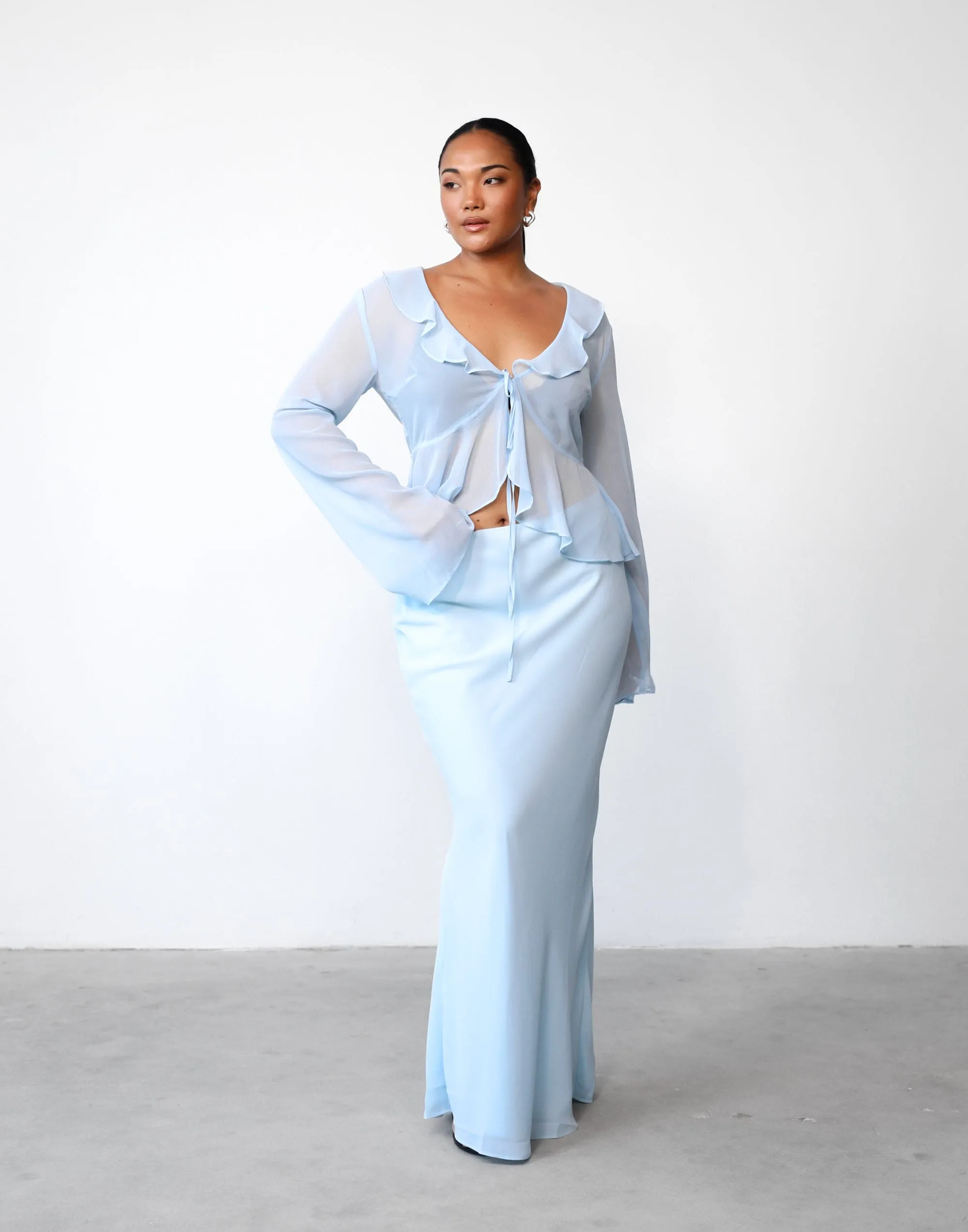 Leah Long Sleeve Top (Ice Blue) sold by Charcoal Clothing product image thumbnail 2